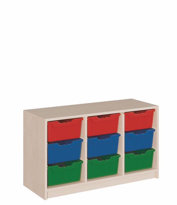 K Schrank 105 x 60 cm, 9 ErgoTray Boxen L